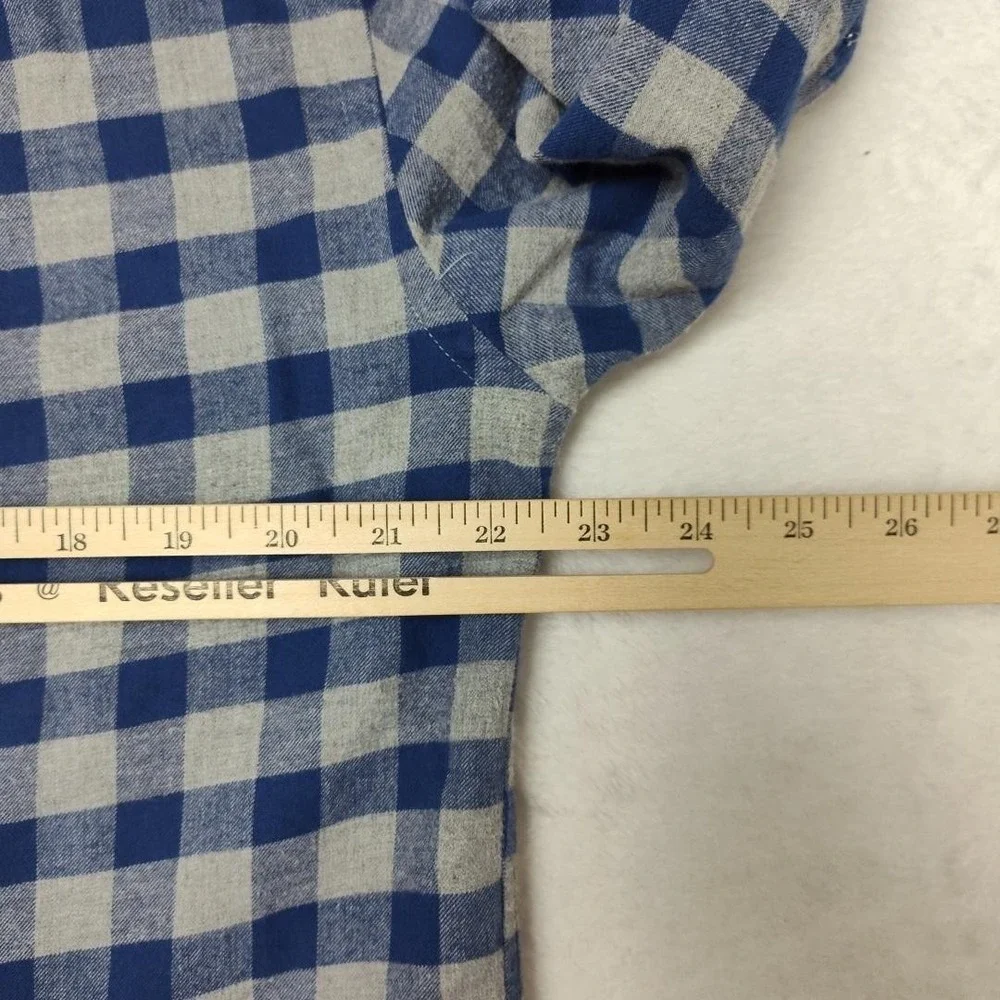 Vineyard Vines Shirt Mens Medium‎ Blue Check Flannel Slim Long Sleeve Button Up